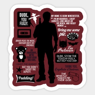 Dean Winchester Quotes Sticker